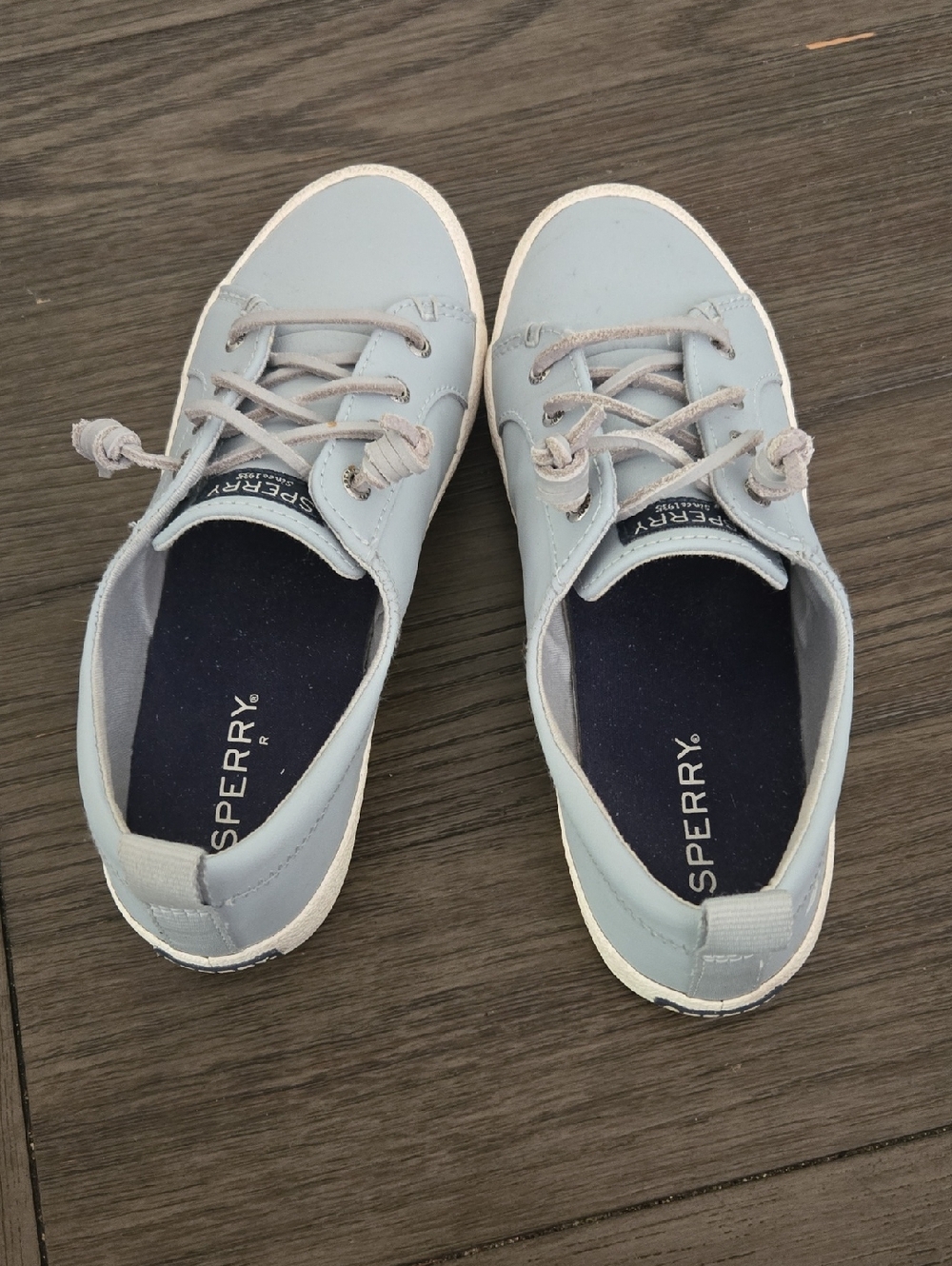 Sperry Light Blue Lace-Up Deck Sneakers